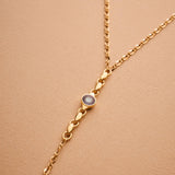 Gold Lariat Necklace with Geometric Tassel Motif