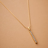 Gold Glitter Stick Pendant Necklace