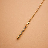 Gold Lariat Necklace with Geometric Tassel Motif