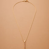 Gold Glitter Stick Pendant Necklace