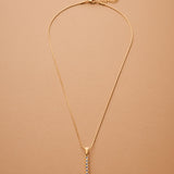 Gold Glitter Stick Pendant Necklace