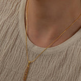 Gold Glitter Stick Pendant Necklace