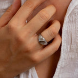 Silver Croissant Ring