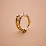 Gold Pearl Ring
