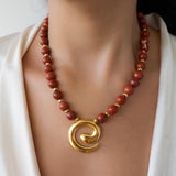 Red Jasper Beaded Necklace