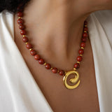 Red Jasper Beaded Necklace