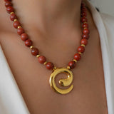 Red Jasper Beaded Necklace