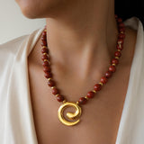 Red Jasper Beaded Necklace