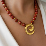 Red Jasper Beaded Necklace