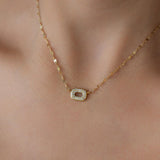 Colorful Crystal Rectangle Pendant