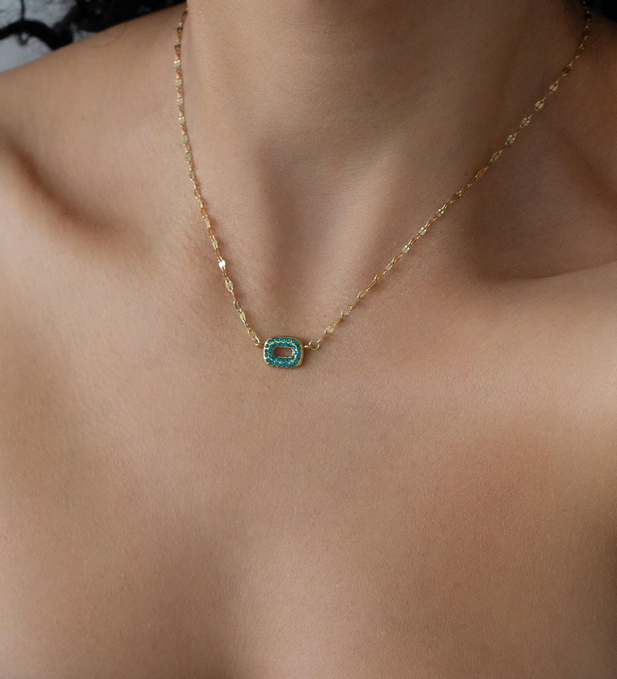 Colorful Crystal Rectangle Pendant