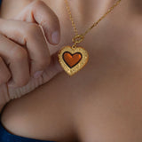 Interchangeable Gold Heart Necklace with Enamel Pendant