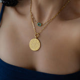 Gold Phaistos Coin Necklace