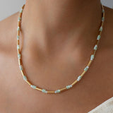 Colorful Agate and Pearl Beaded Necklace