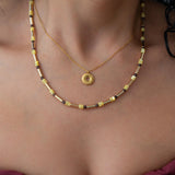 Colorful Agate and Pearl Beaded Necklace