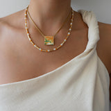 Colorful Agate and Pearl Beaded Necklace