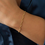 Χρυσό Βραχιόλι Με Κυματιστή Snake Αλυσίδα – 