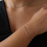 Ασημένιο Βραχιόλι Με Κυματιστή Snake Αλυσίδα