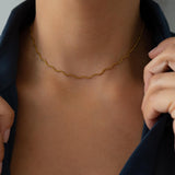 Χρυσό Κολιέ Με Κυματιστή Snake Αλυσίδα