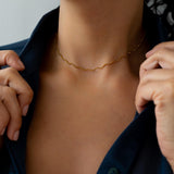 Χρυσό Κολιέ Με Κυματιστή Snake Αλυσίδα