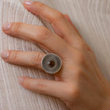 Ασημένιο Δαχτυλίδι Sunburst με Σμάλτο