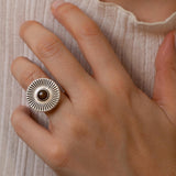 Ασημένιο Δαχτυλίδι Sunburst με Σμάλτο