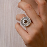 Ασημένιο Δαχτυλίδι Sunburst με Σμάλτο