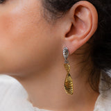 Κρεμαστά Σκουλαρίκια με Στριφτό Ορθογώνιο Σχέδιο