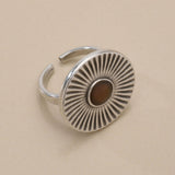 Ασημένιο Δαχτυλίδι Sunburst με Σμάλτο
