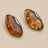 Ασημένια Οβάλ Σκουλαρίκια