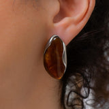 Ασημένια Οβάλ Σκουλαρίκια