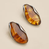 Ασημένια Οβάλ Σκουλαρίκια