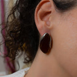 Ασημένια Οβάλ Σκουλαρίκια