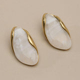 Χρυσά Οβάλ Καρφωτά Σκουλαρίκια