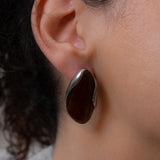 Ασημένια Οβάλ Σκουλαρίκια