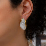 Χρυσά Οβάλ Καρφωτά Σκουλαρίκια