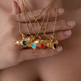 Χρυσό Κολιέ με Κρεμαστό Βαρελάκι και Σμάλτο