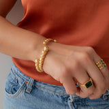 Χρυσό Βραχιόλι με Σφυρήλατες Μπίλιες