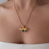 Χρυσό Κολιέ με Κρεμαστό Βαρελάκι και Σμάλτο