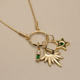 Κολιέ με Εναλλάξιμο Νόμισμα και Πράσινα Στρας Στοιχεία