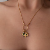 Κολιέ με Εναλλάξιμο Νόμισμα και Πράσινα Στρας Στοιχεία