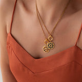 Χρυσό Κολιέ με Εναλλάξιμο Δίσκο Στρας