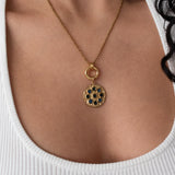 Χρυσό Κολιέ με Εναλλάξιμο Δίσκο Στρας