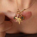 Κολιέ με Εναλλάξιμο Νόμισμα και Πράσινα Στρας Στοιχεία