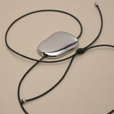 Ασημί Κολιέ Με Ακανόνιστο Γεωμετρικό Στοιχείο