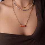 Χρυσό Κολιέ Βαρελάκι Με Ματάκι