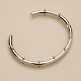 Ασημί Βραχιόλι Με Χρυσές Μπίλιες