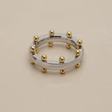 Ασημί Βέρα Με Χρυσές Μπίλιες