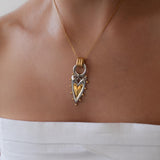 Δίχρωμο Κολιέ Με Μενταγιόν Καρδιά