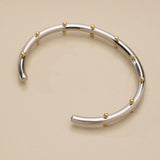 Ασημί Βραχιόλι Με Χρυσές Μπίλιες